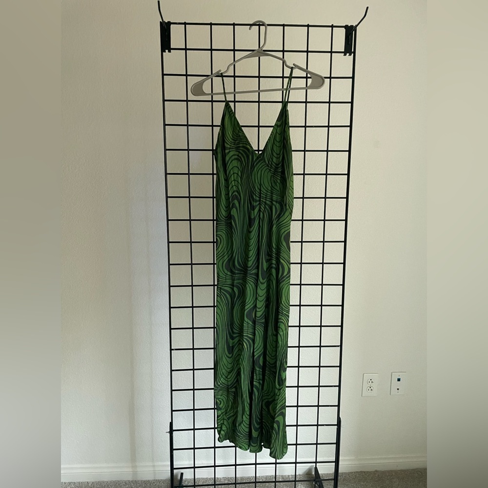Green Zara maxi dress.